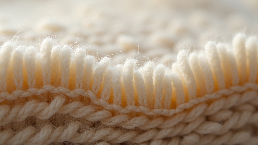 Close-up cross-section of wool rug pile showing fibre structure relevant to baking soda absorption