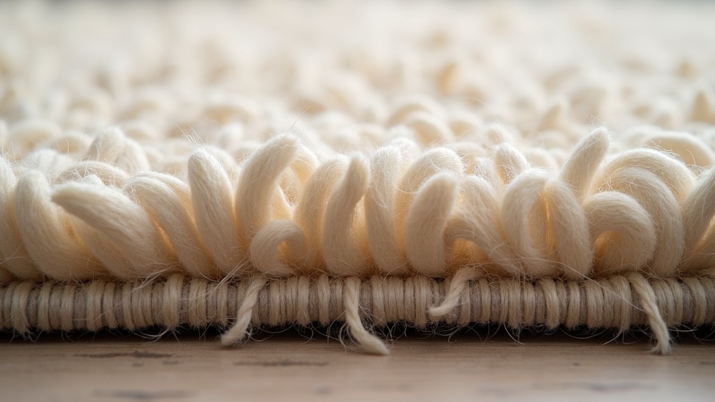 Cross-section detail of dense pile weave suited to pet-friendly rugs
