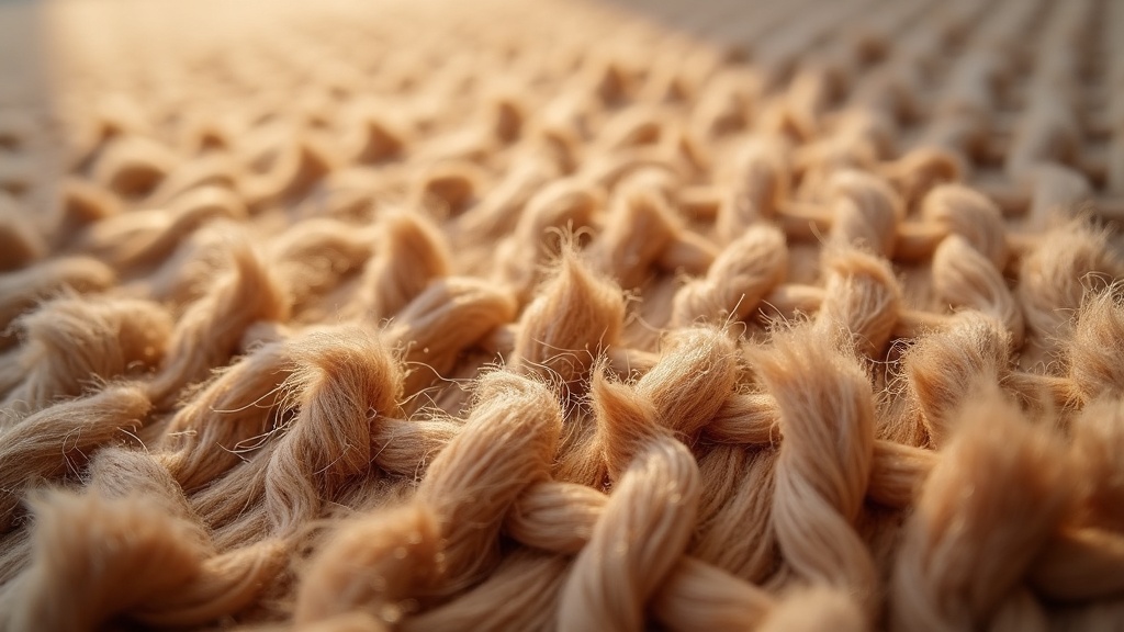 Close-up of wool rug pile and knot structure relevant to wool rug cleaning methods