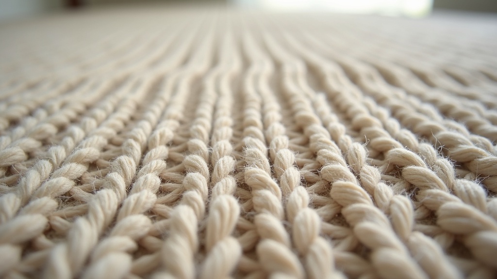 Close-up of hand-knotted rug back showing knot count and density