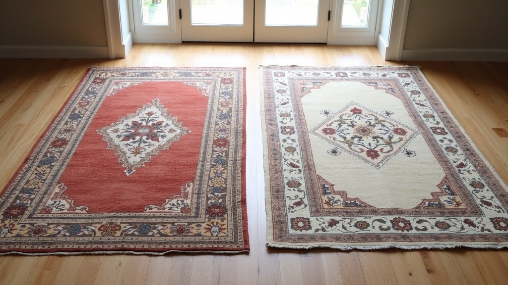 Two similar-looking rugs with different construction quality that explains why rug prices differ