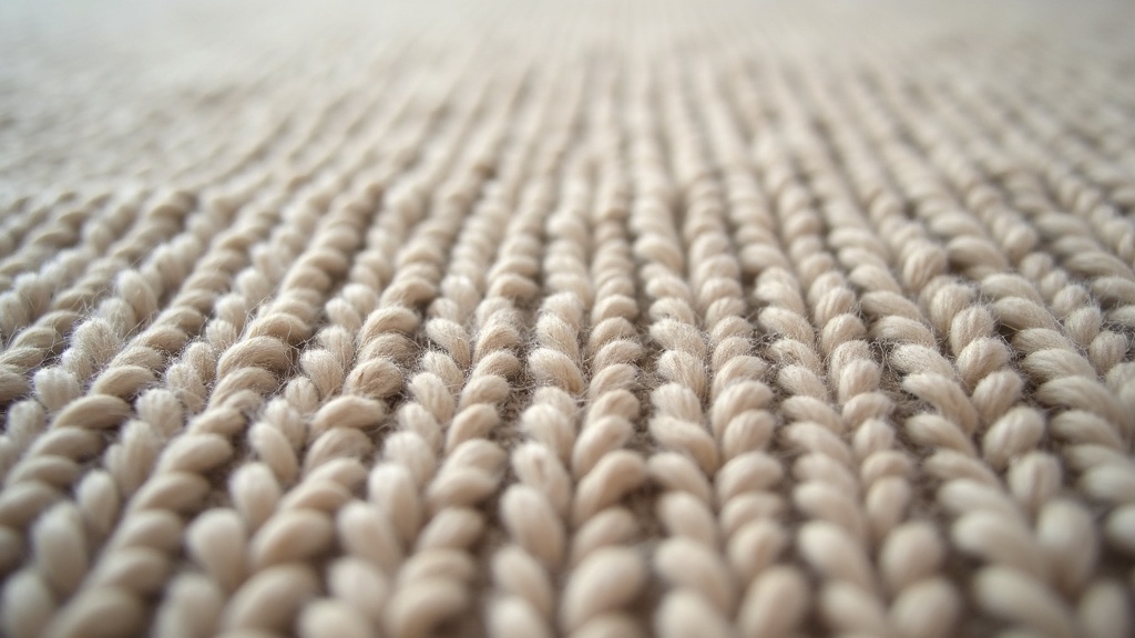 Close-up of hand-knotted rug pile showing individual knots in dense rows