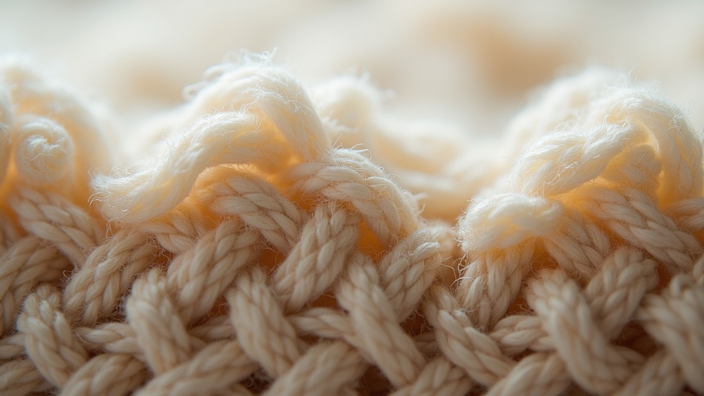 Close-up cross-section of hand-knotted rug pile showing knots and foundation threads