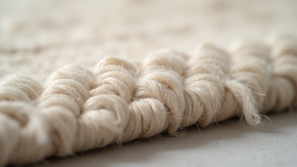 Close-up of cut pile and foundation weave showing rug construction detail