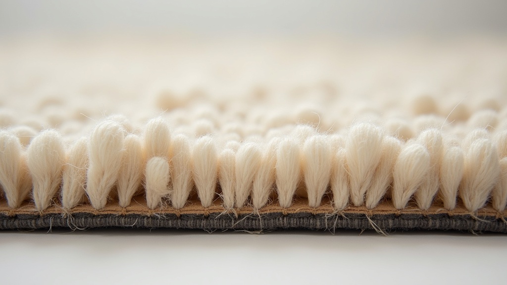 Cross-section detail of cut pile showing knot structure and density
