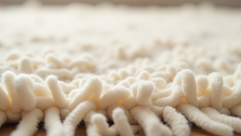Close-up detail of thick wool pile texture typical of Beni Ourain and other Moroccan rugs