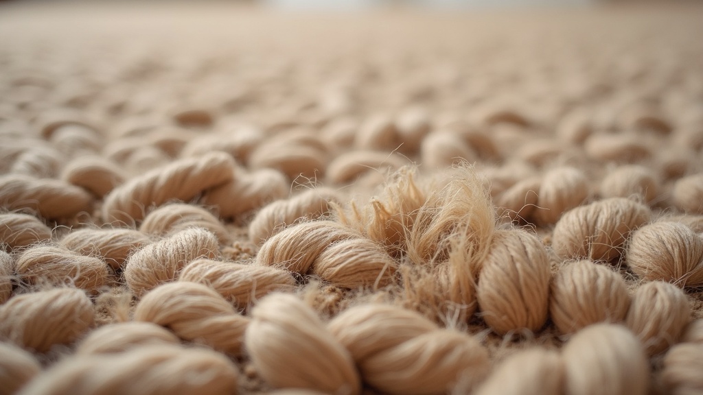 Close-up detail of hand-knotted rug weave structure showing knot density and foundation threads