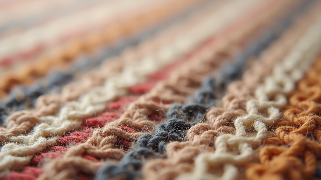 Cross-section detail of rug pile and foundation threads showing knot structure