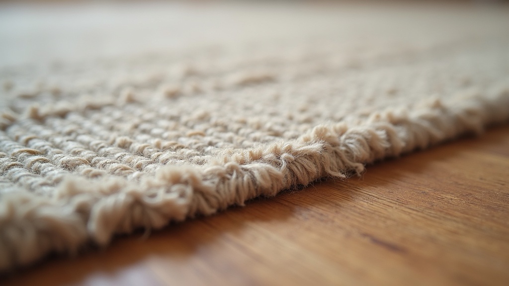 Close-up of runner rug selvedge and pile construction showing edge finishing detail