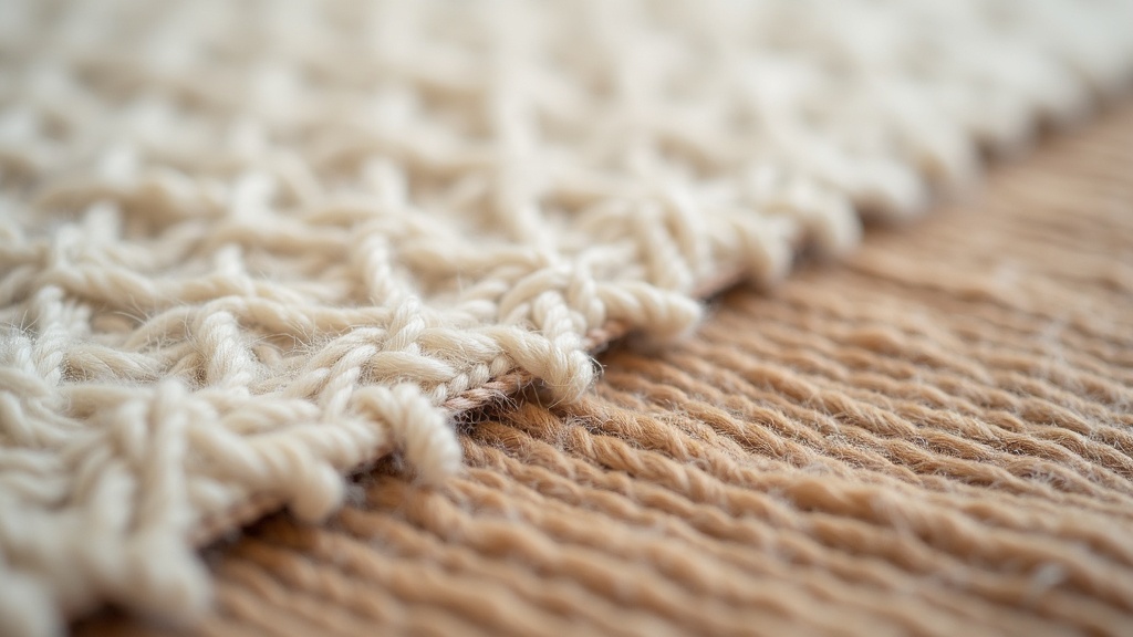 Macro detail of rug fringe showing colour difference that can indicate a painted rug fringe