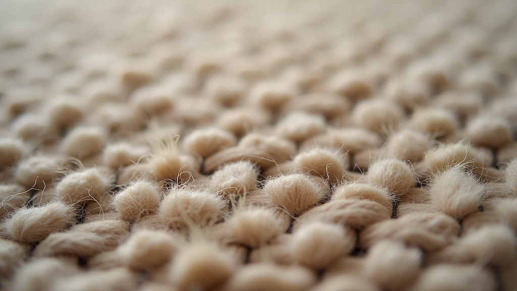 Close-up of rug pile and knots showing fibre and foundation construction relevant to steam cleaning safety