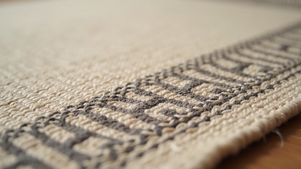 Close-up of warp and weft threads in a hand-loomed flatweave rug texture